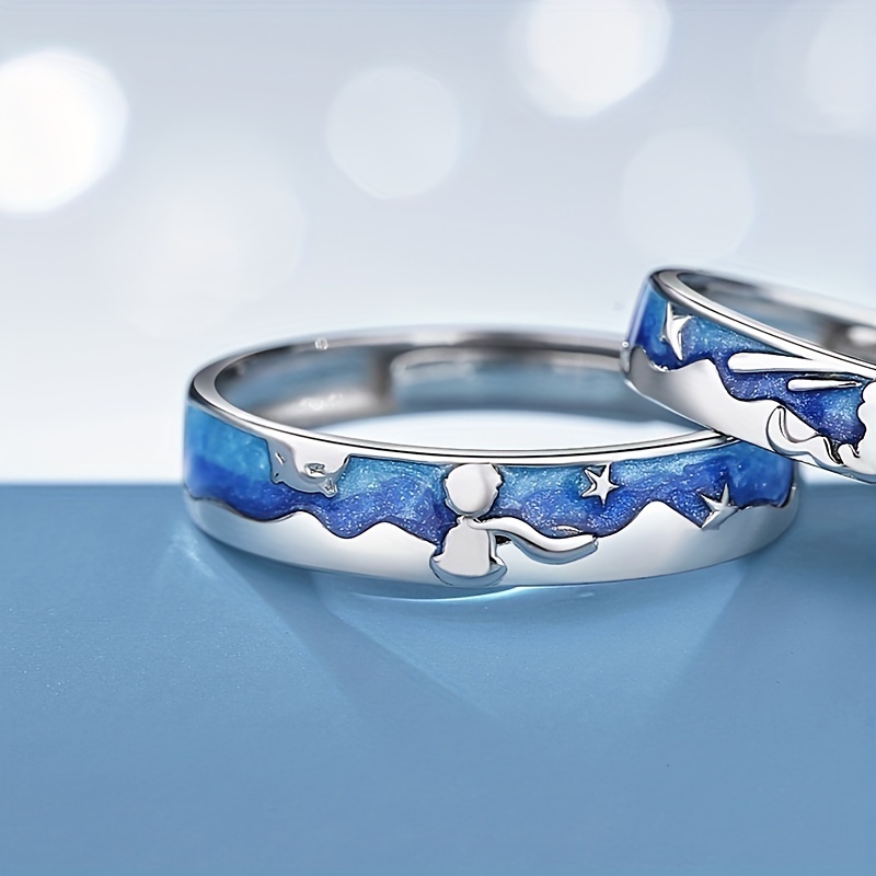 Little Prince And Fox Ring Adjustable Cartoon Couple Ring
